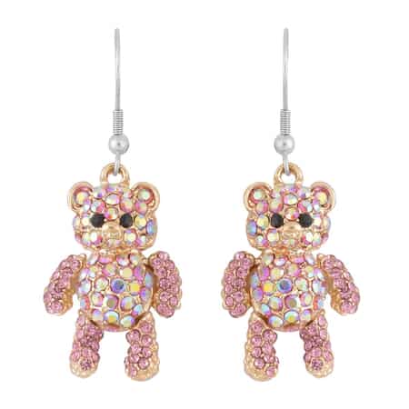 Buy Multi Color Austrian Crystal Teddy Bear Earrings and Necklace 20-22  Inches in Goldtone at