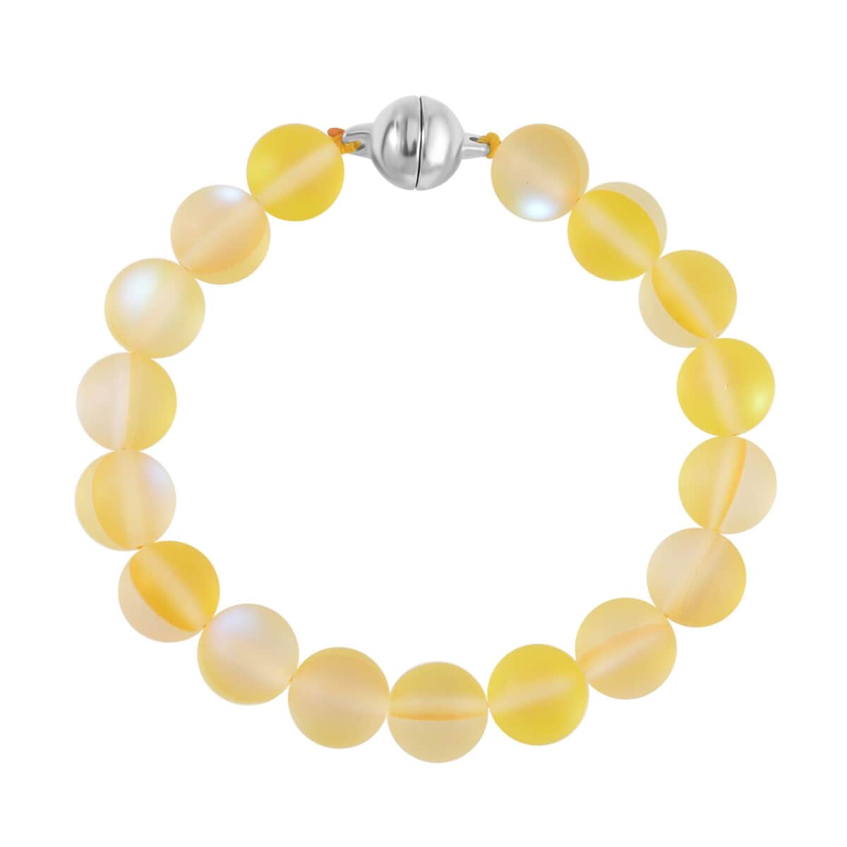 Yellow Aurora Borealis Glass and Yellow Austrian Crystal Set of Bracelet (7.25In) and Necklace in Goldtone 19 Inches image number 6