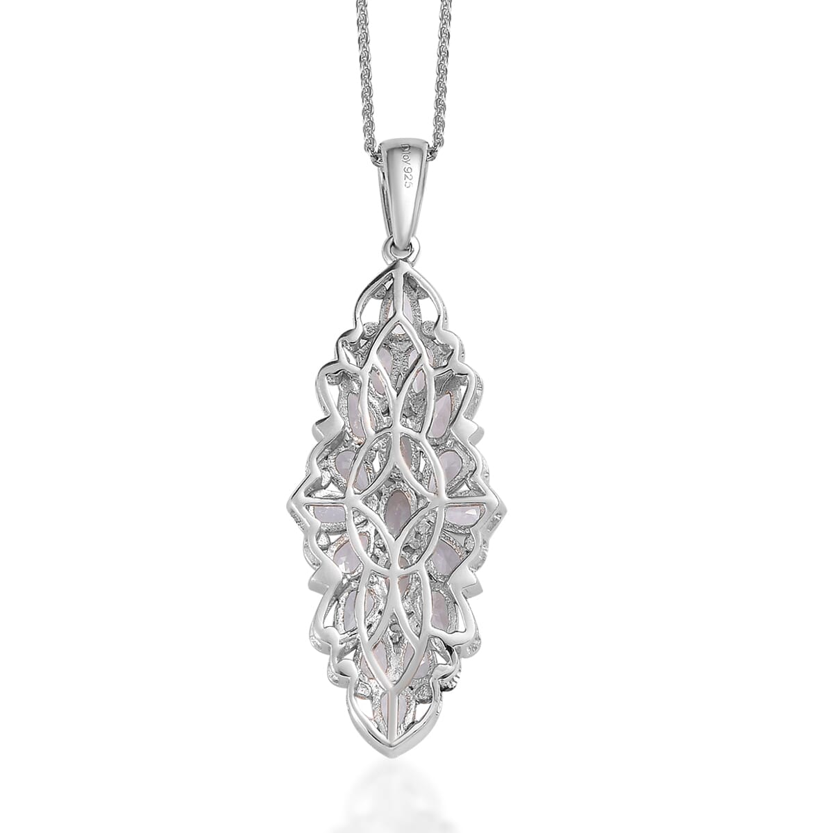 Brazilian Goshenite and White Zircon Elongated Pendant Necklace 20 Inches in Vermeil YG and Platinum Over Sterling Silver 3.50 ctw image number 4