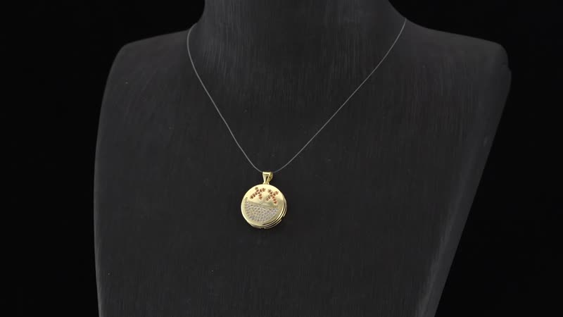 Simulated Multi Color Diamond, Enameled Set of 2 Star & Crescent Moon Pendant in Goldtone 0.70 ctw