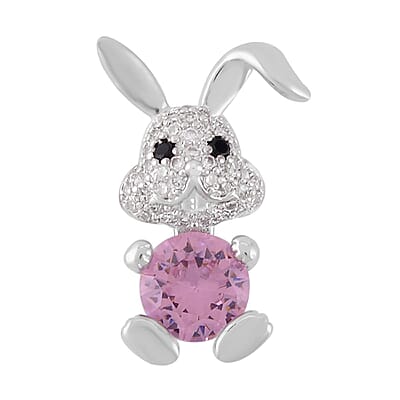 Simulated Multi Color Diamond 7.30 ctw Set of 3 Butterfly, Snake and Rabbit Pendant without Chain in Silvertone