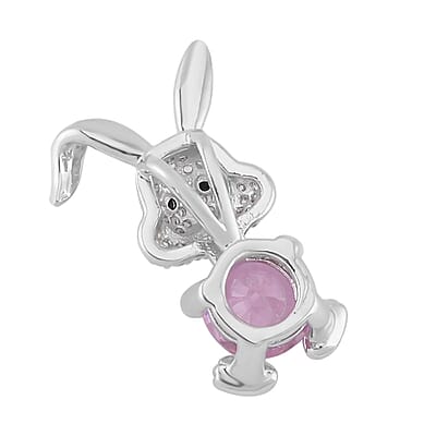 Simulated Multi Color Diamond 7.30 ctw Set of 3 Butterfly, Snake and Rabbit Pendant without Chain in Silvertone