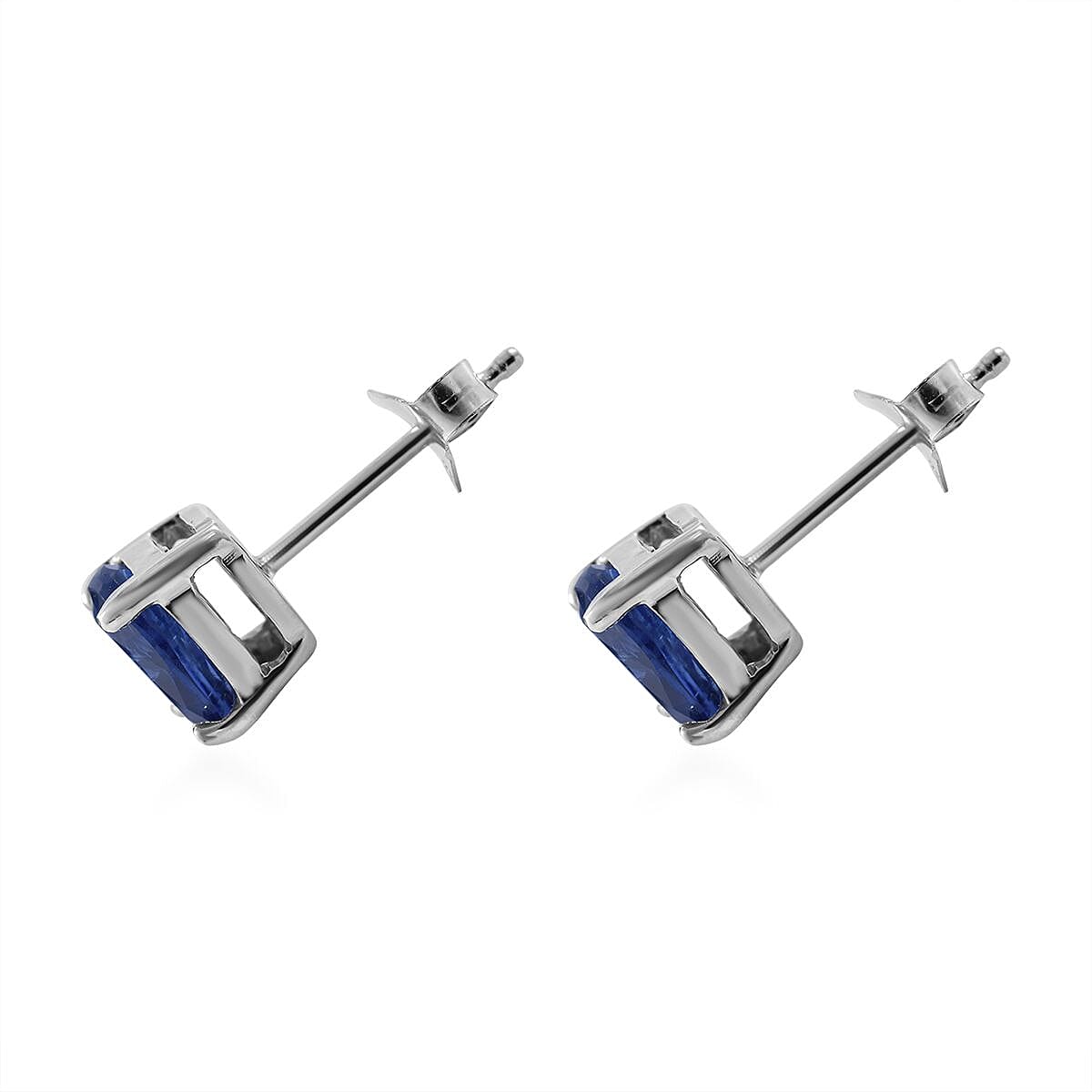 Kashmir Kyanite 3 Stone Ring (Size 5), Stud Earrings and Pendant Necklace 18 Inches in Platinum Over Sterling Silver 8.25 ctw