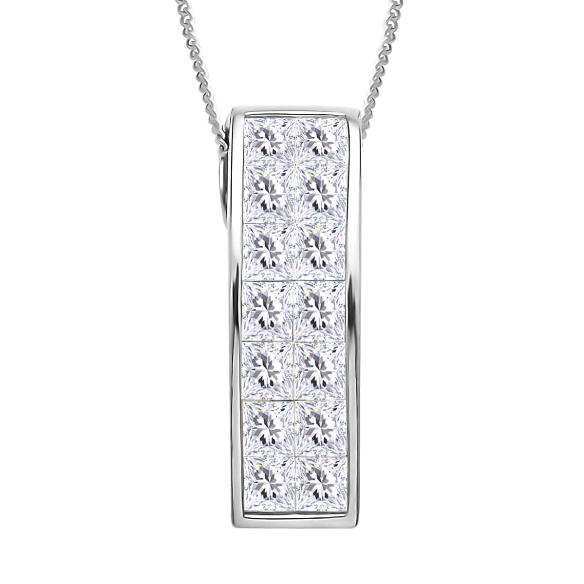 Cheap Silver Dazzling Zircon Necklace Invisible Transparent