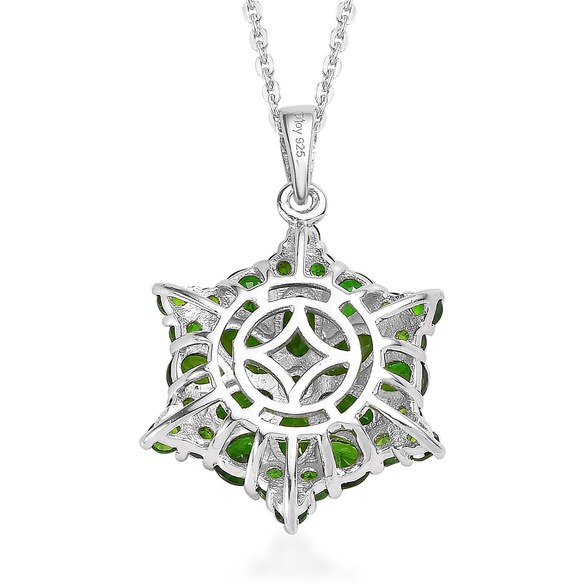 Chrome Diopside Floral Pendant Necklace 20 Inches in Platinum Over Sterling Silver 3.50 ctw image number 4