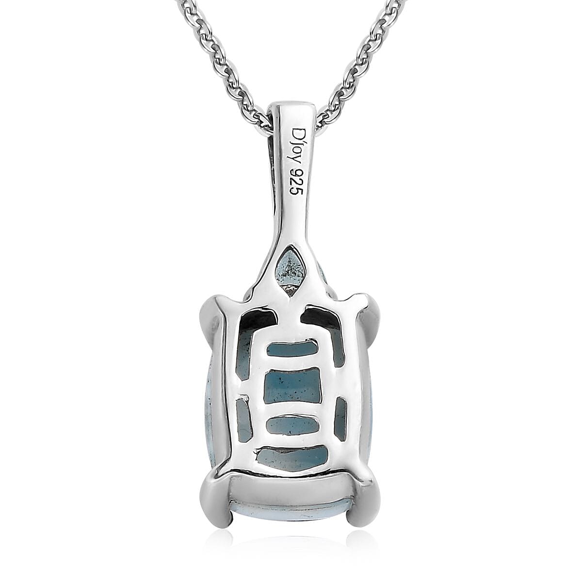 Premium Larimar Pendant Necklace, Madagascar Paraiba Apatite Pendant Necklace, Sterling Silver Necklace, 20 Inches Necklace 2.50 ctw image number 4