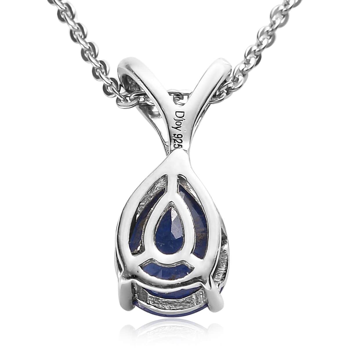 Tanzanian Blue Spinel (DF) Solitaire Pendant Necklace 20 Inches in Platinum Over Sterling Silver 1.35 ctw image number 4