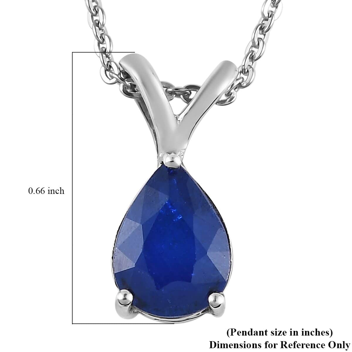 Tanzanian Blue Spinel (DF) Solitaire Pendant Necklace 20 Inches in Platinum Over Sterling Silver 1.35 ctw image number 6