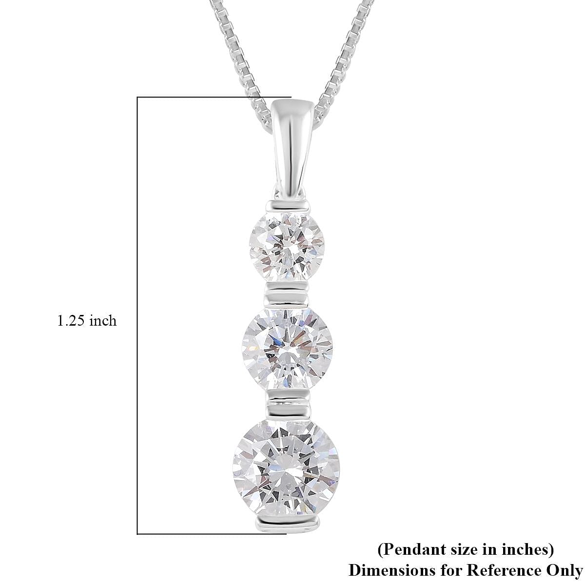 Ankur's Treasure Chest Simulated Diamond Pendant Necklace 18 Inches in Rhodium Over Sterling Silver image number 5
