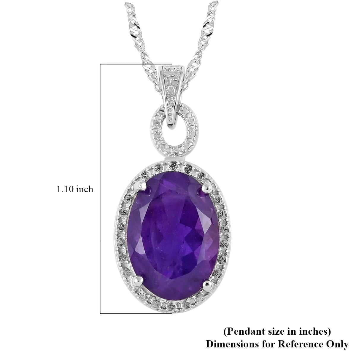 Amethyst Pendant Necklace 18 Inches in Rhodium Over Sterling Silver 8.00 ctw image number 5