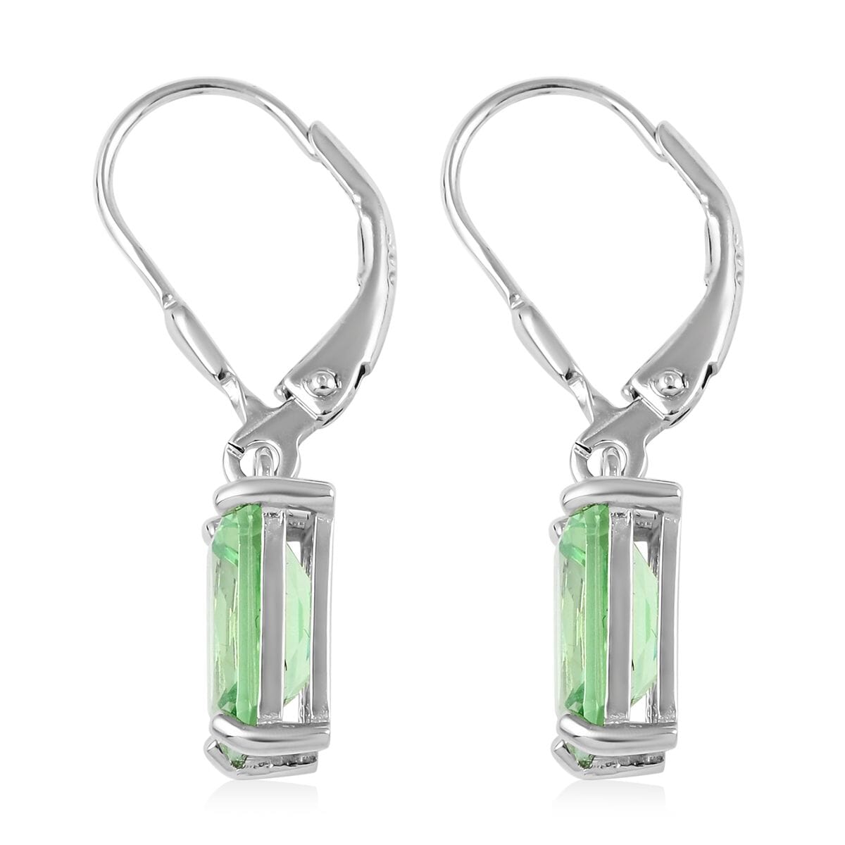Simulated Green Diamond Earrings and Pendant Necklace 18 Inches in Rhodium Over Sterling Silver 13.35 ctw image number 5