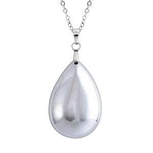 Terahertz Solitaire Pendant Necklace 20 Inches in Stainless Steel 27.50 ctw