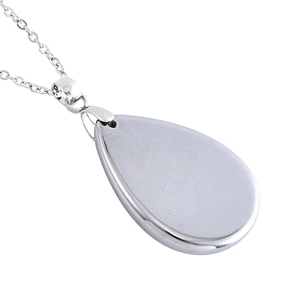 Terahertz Solitaire Pendant Necklace 20 Inches in Stainless Steel 27.50 ctw