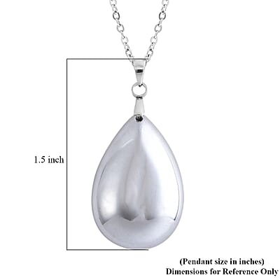 Terahertz Solitaire Pendant Necklace 20 Inches in Stainless Steel 27.50 ctw