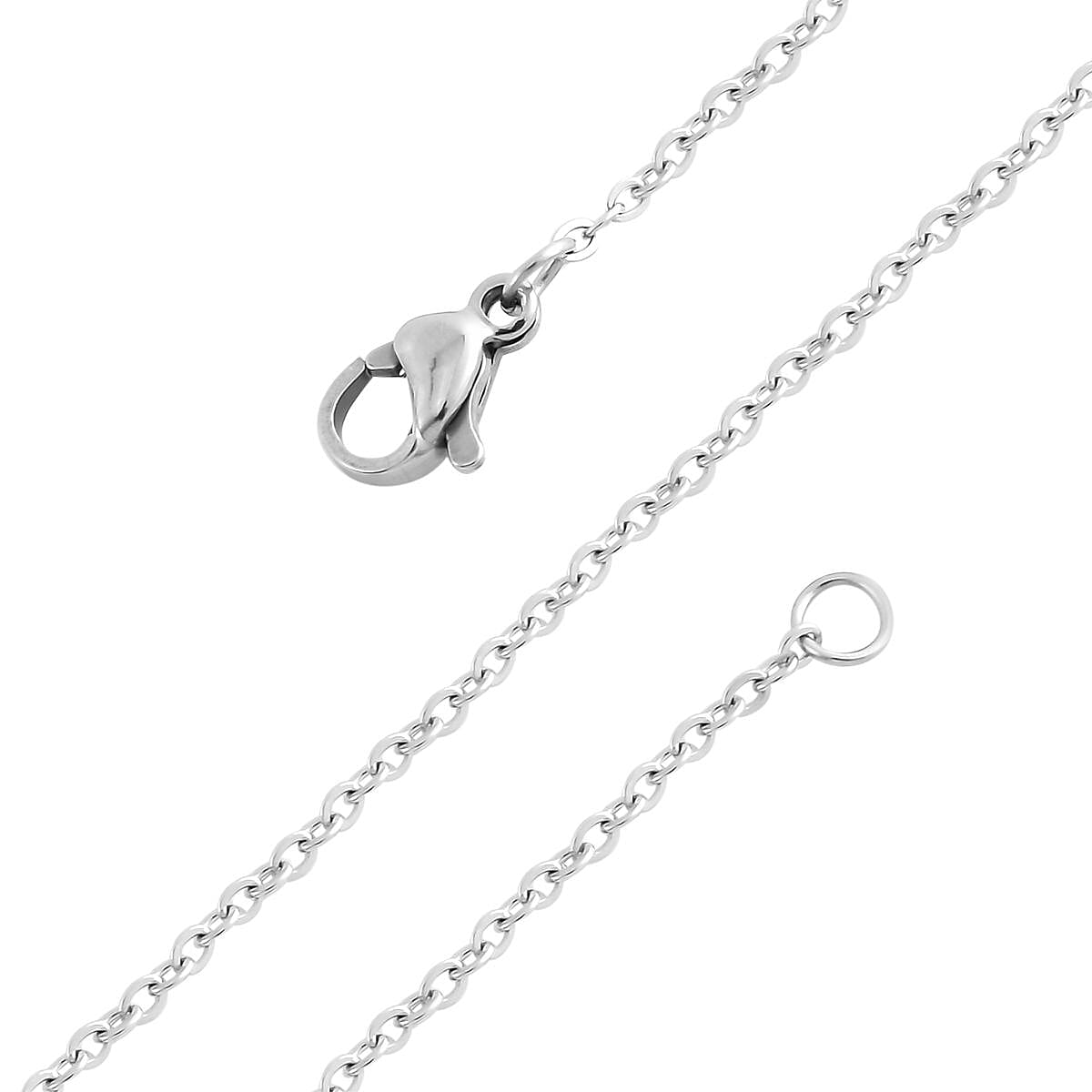 Terahertz Trapezoid Pendant Necklace 20 Inches in Stainless Steel 45.00 ctw image number 4