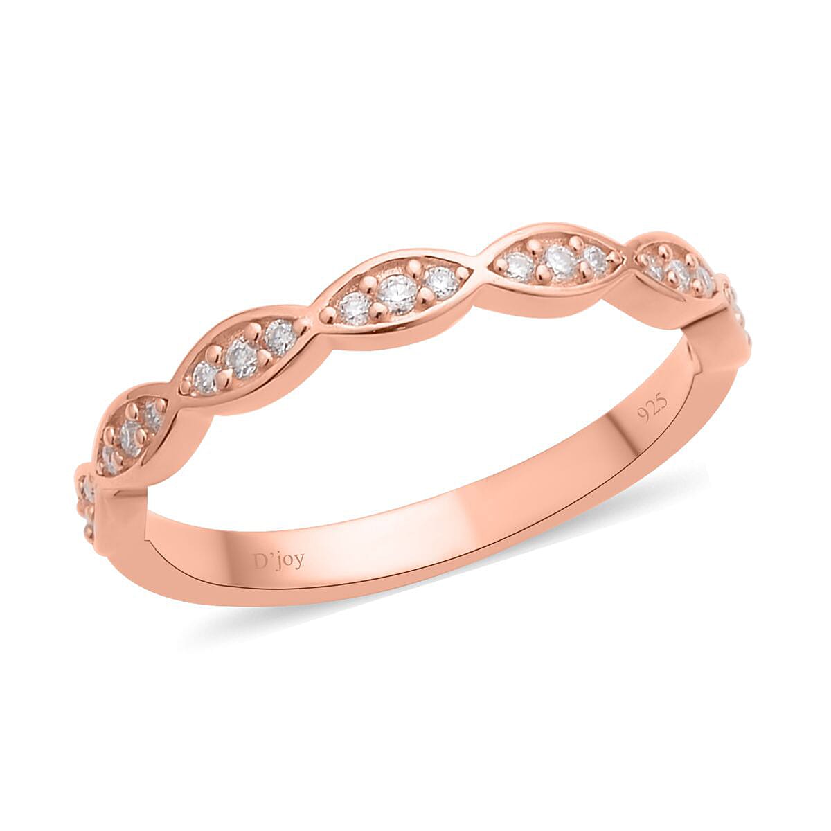 Pink and White Moissanite Bridal Set of 2 Ring in Vermeil Rose Gold Over Sterling Silver (Size 5) 1.85 ctw