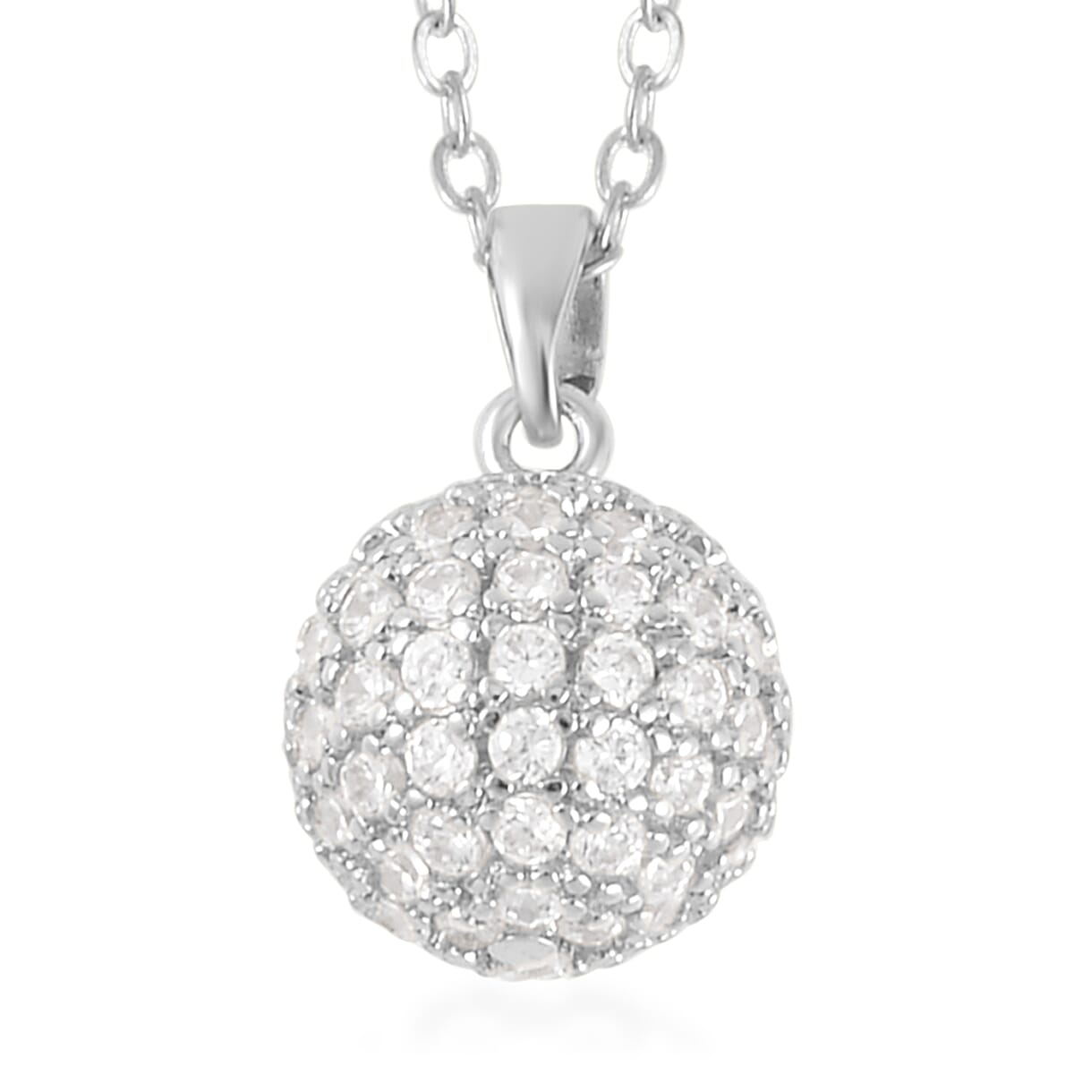 Simulated Diamond Earrings and Pendant Necklace 20-22 Inches in Silvertone 1.20 ctw image number 2