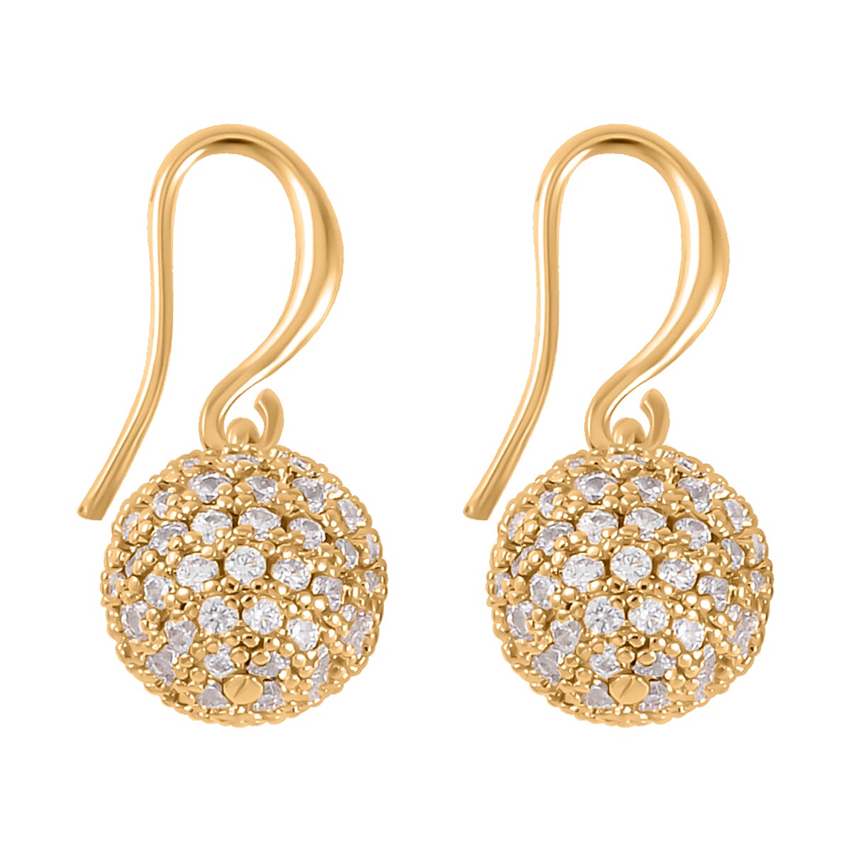 Simulated Diamond Earrings and Pendant Necklace 20-22 Inches in Goldtone 1.20 ctw image number 5