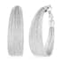 Set of 2 Hoop Earrings in Silvertone image number 2