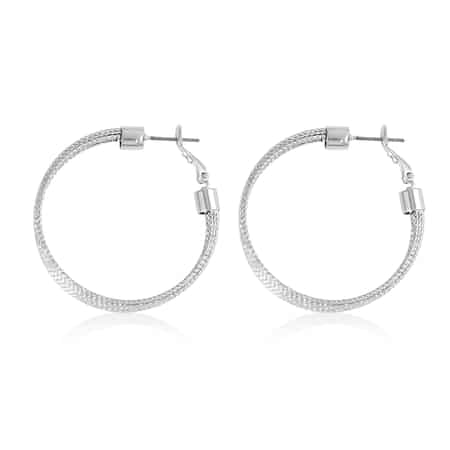 Set of 2 Hoop Earrings in Silvertone image number 3