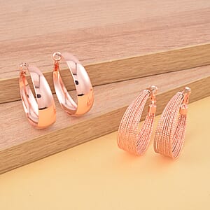 Set of 2 Hoop Earrings in Rosetone