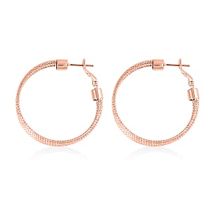 Set of 2 Hoop Earrings in Rosetone
