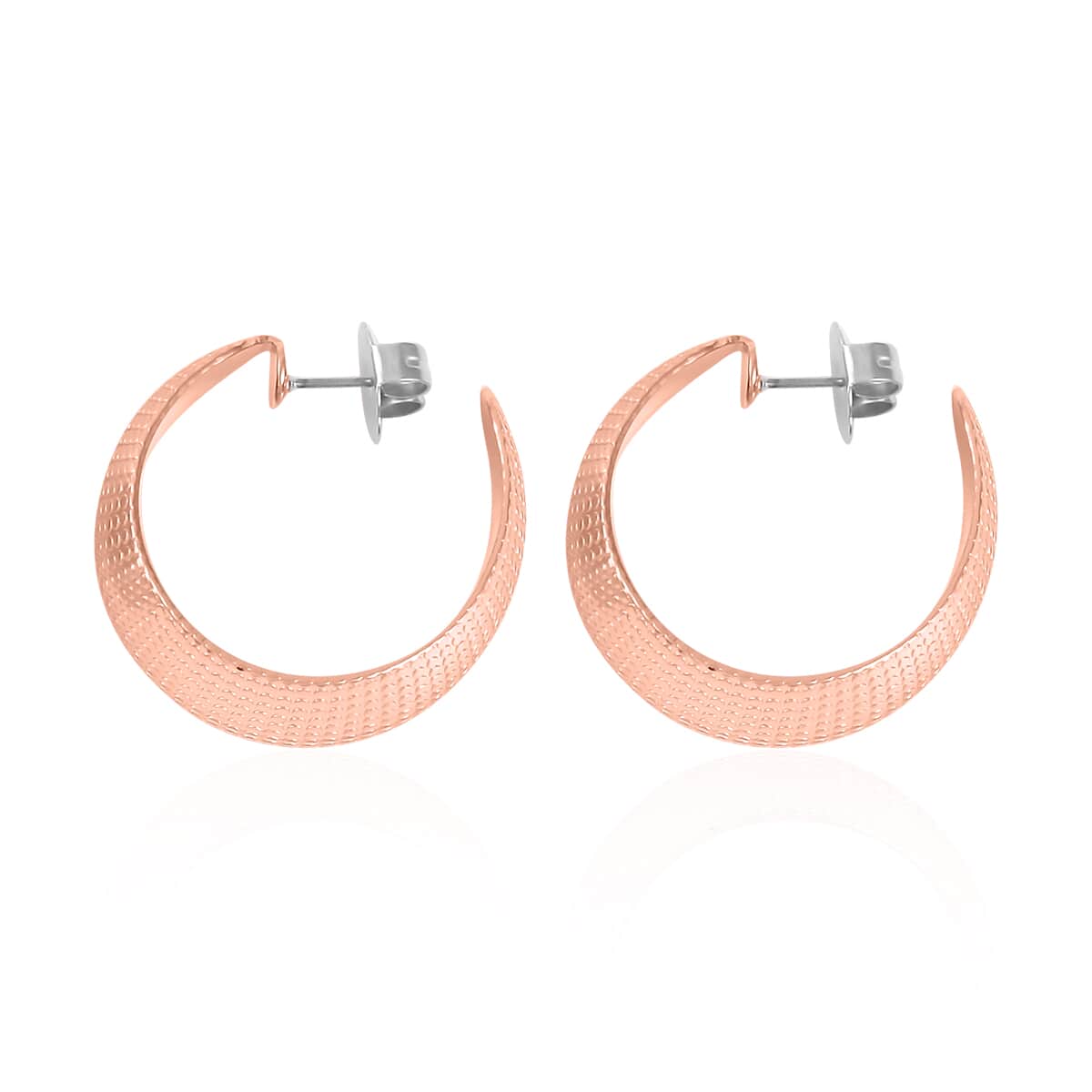 Set of 2 Huggie Earrings in Rosetone image number 6