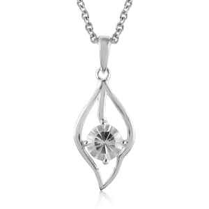 Brazilian Petalite Solitaire Pendant in Sterling Silver with Stainless Steel Necklace 20 Inches 0.75 ctw
