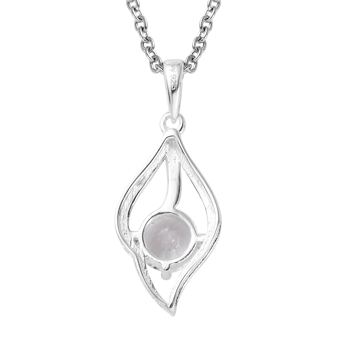 Brazilian Petalite Solitaire Pendant in Sterling Silver with Stainless Steel Necklace 20 Inches 0.75 ctw image number 4
