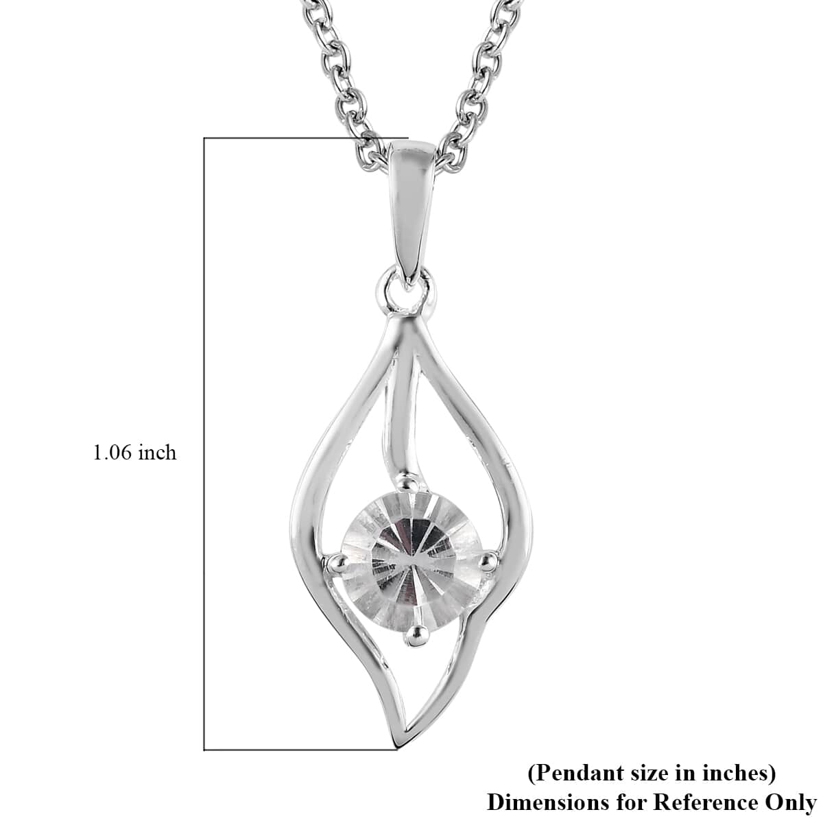 Brazilian Petalite Solitaire Pendant in Sterling Silver with Stainless Steel Necklace 20 Inches 0.75 ctw image number 6