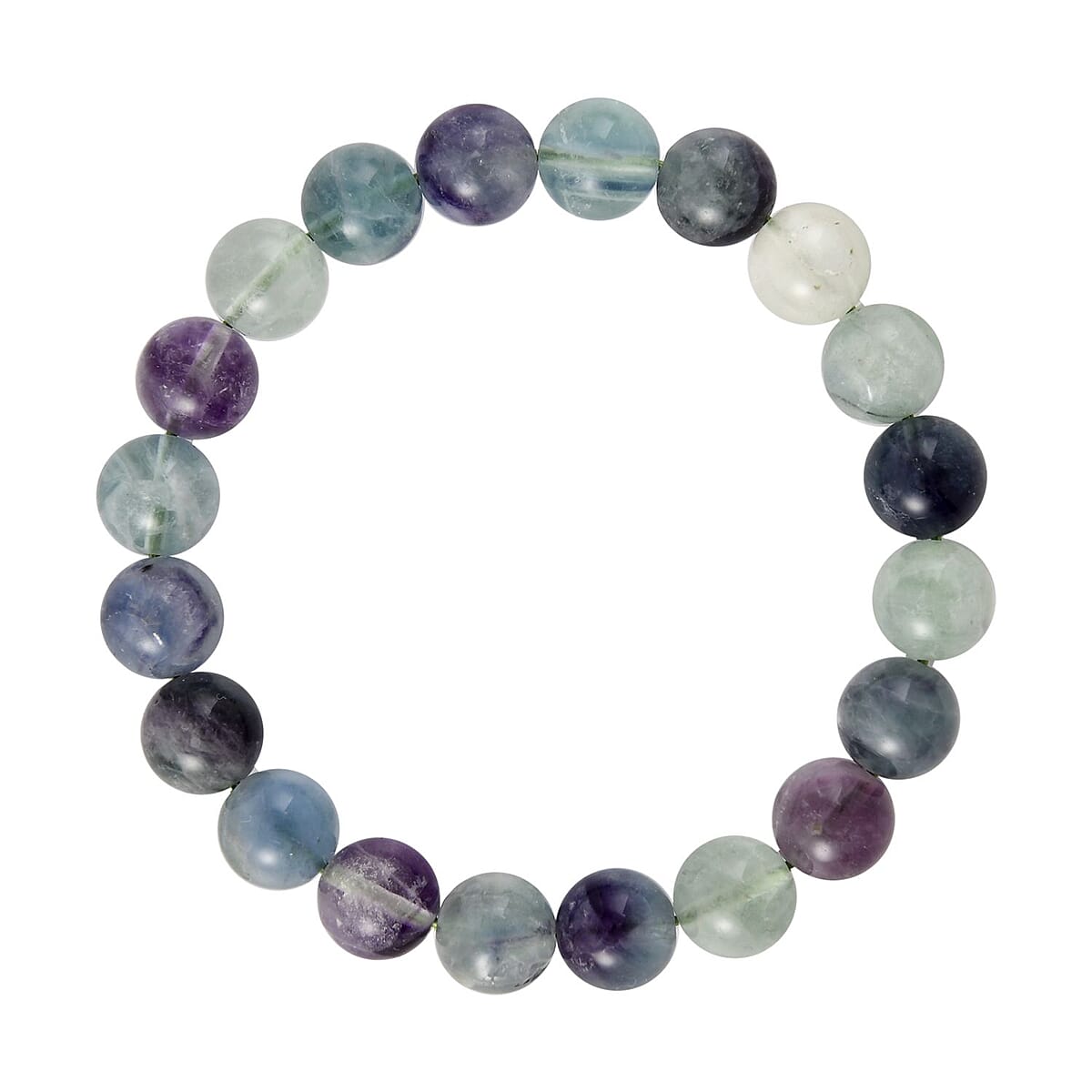 Multi Fluorite Beaded Earrings, Stretch Bracelet and Necklace 18-20 Inches in Sterling Silver 551.50 ctw image number 4
