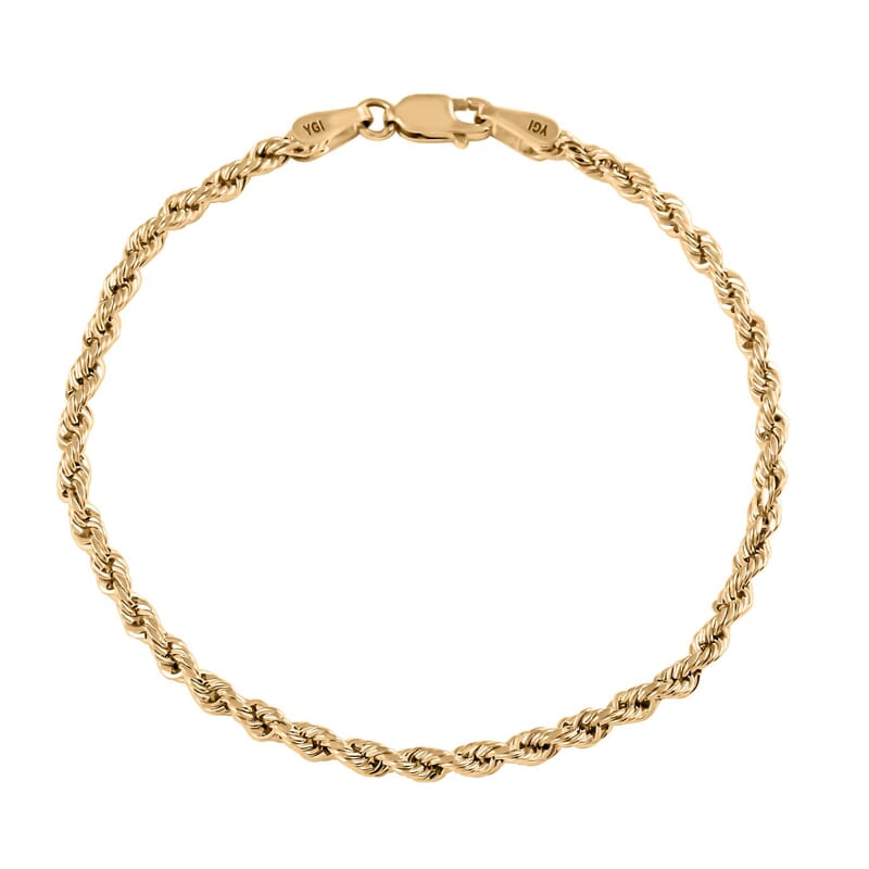 10K Yellow Gold Rope Chain Bracelet (7.50In) and Necklace 24 Inches 10 Grams