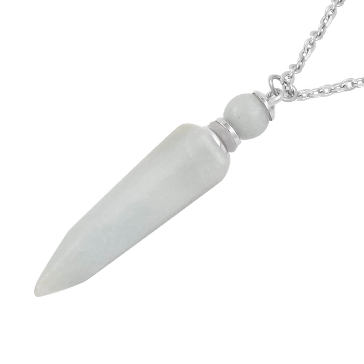 Amazonite 37.00 ctw Perfume Bottle Pendant Necklace in Silvertone 24 Inches image number 3