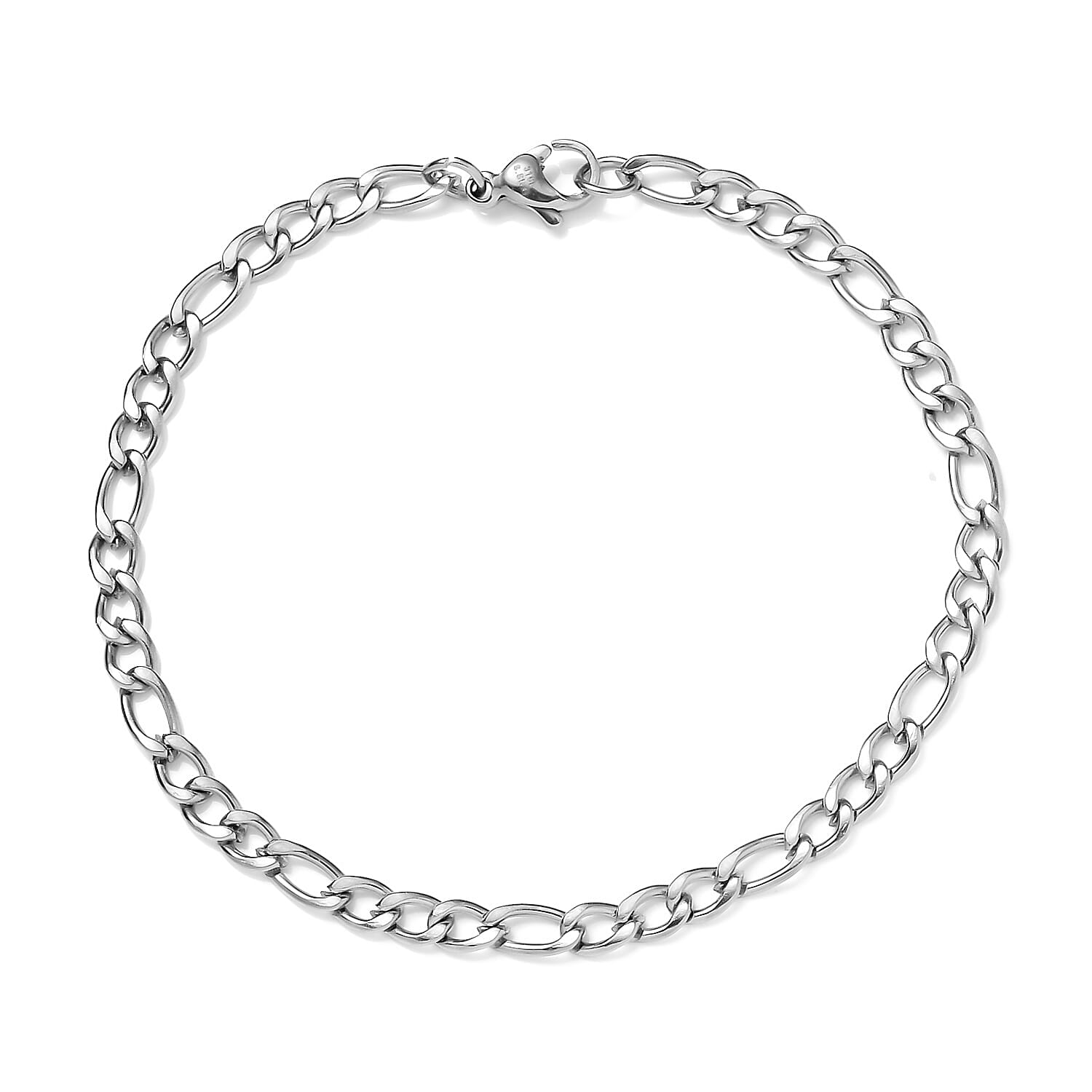Ankur Treasure Chest Set of 7, Figaro, Paper Clip and Cable Chain 3pcs Necklace 20 Inches, 3pcs Bracelet (7.5-8.0In) and 1pc Magnetic Lock in Stainless Steel