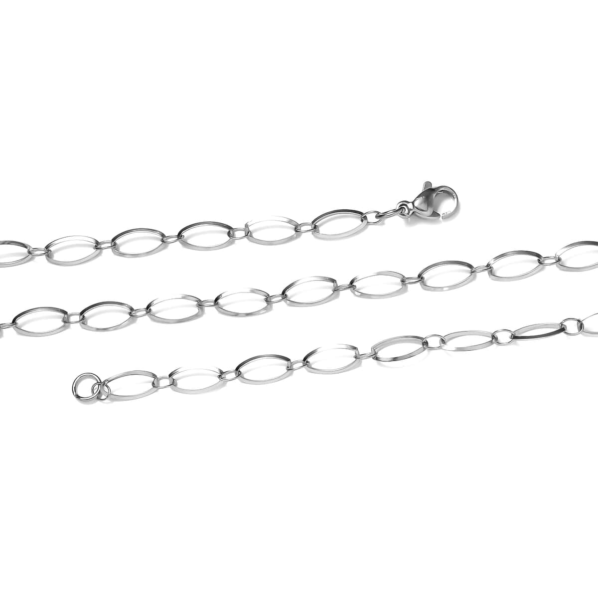 Set of 7, Beads, Wheat and Long Short Link Chain 3pcs Necklace 20 Inches, 3pcs Bracelet (7.5-8.0In) and 1pc Magnetic Lock in Stainless Steel image number 3
