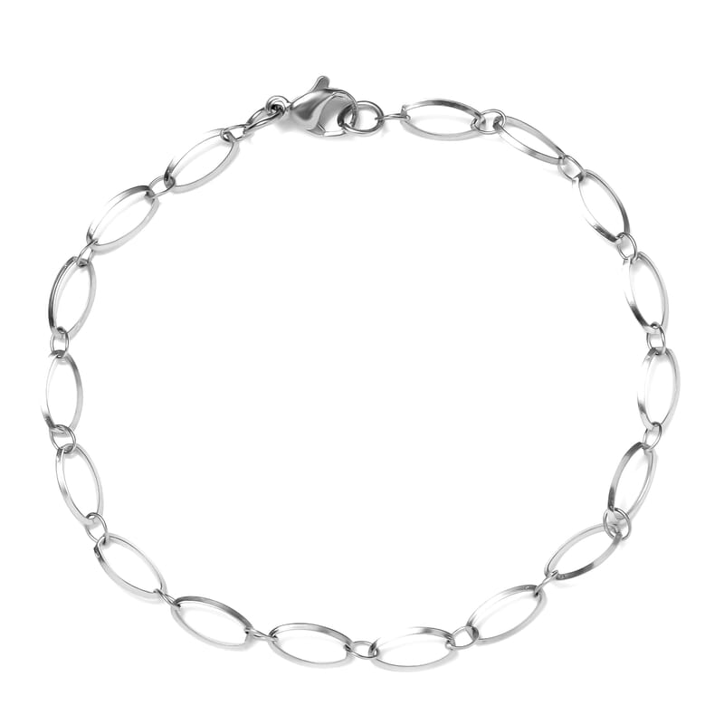 Set of 7, Beads, Wheat and Long Short Link Chain 3pcs Necklace 20 Inches, 3pcs Bracelet (7.5-8.0In) and 1pc Magnetic Lock in Stainless Steel