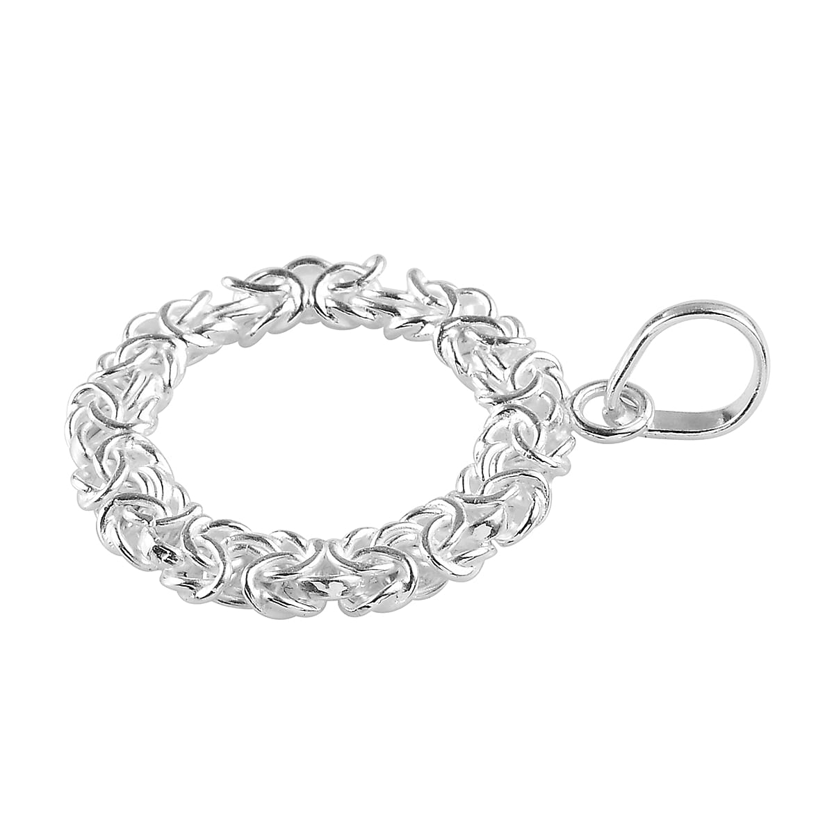 TLV Bali Legacy Sterling Silver Byzantine Hoop Earrings, Ring (Size 5) and Pendant (15.40 g) image number 6