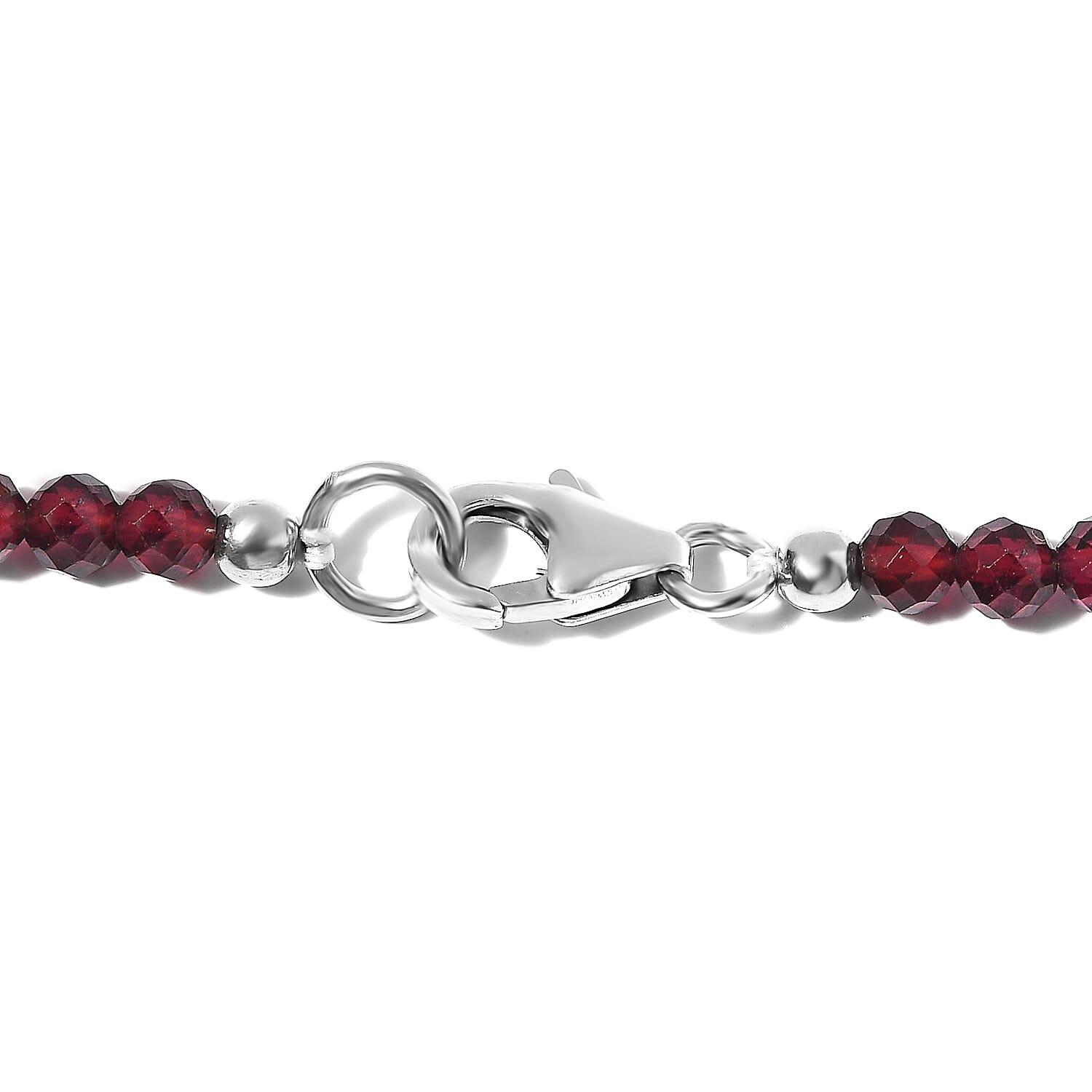 Watermelon Quartz (Triplet) Pendant with Orissa Rhodolite Garnet Beaded Necklace 20 Inches in Platinum Over Sterling Silver 165.90 ctw
