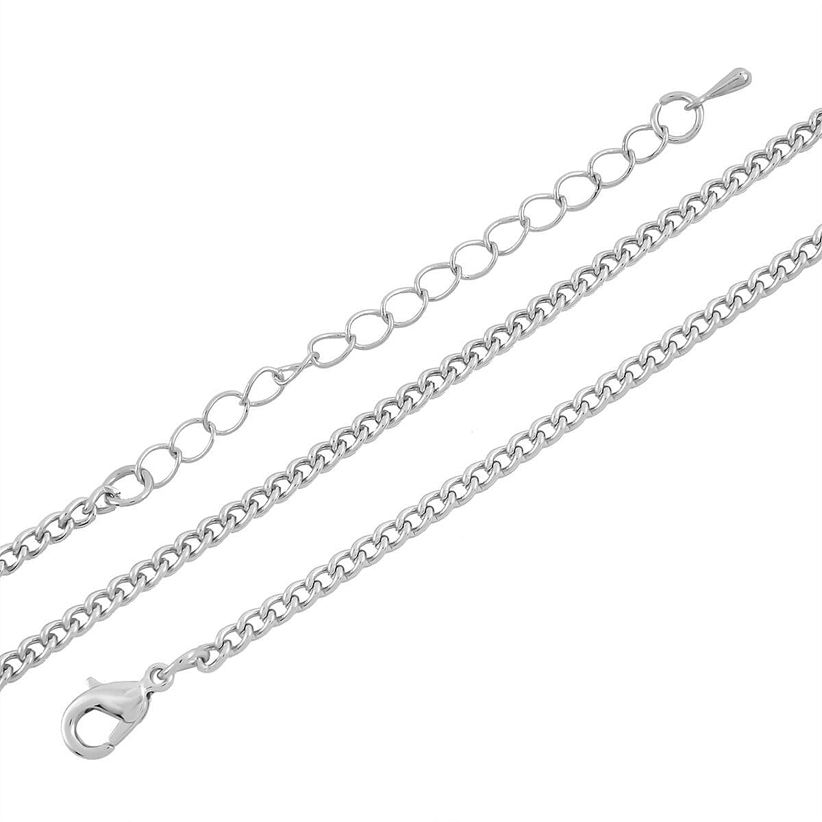 White and Black Austrian Crystal, White Enameled Bunny Brooch or Pendant Necklace 29-31 Inches in Silvertone image number 5