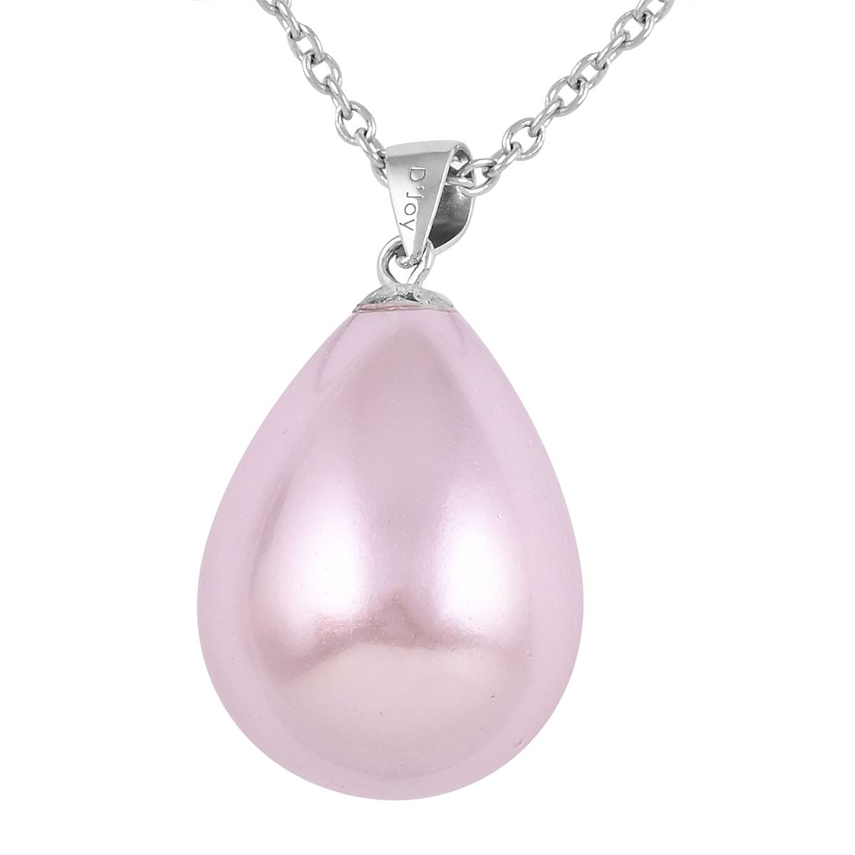 Purple Shell Pearl Pendant in Rhodium Over Sterling Silver with Stainless Steel Necklace 20 Inches image number 4