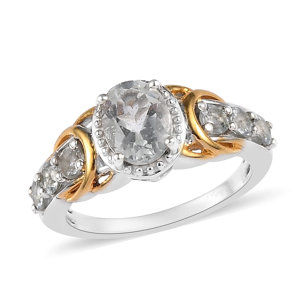 Brazilian Goshenite Ring (Size 9) and Pendant Necklace 20 Inches in Vermeil YG and Platinum Over Sterling Silver 3.00 ctw image number 3