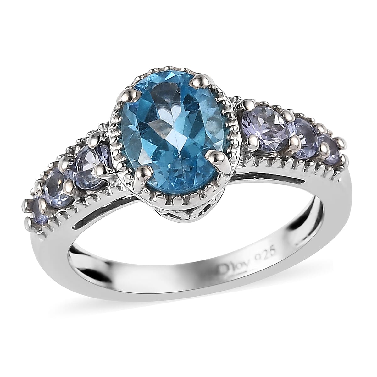 Marambaia Topaz and Tanzanite Ring (Size 10.0) and Pendant Necklace 20 Inches in Platinum Over Sterling Silver 3.50 ctw image number 3