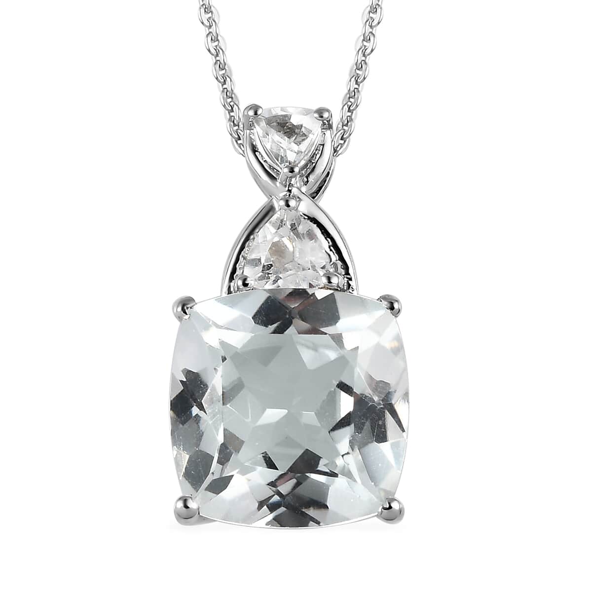 White Topaz Ring and Pendant Necklace 20 Inches in Platinum Over Sterling Silver 15.25 ctw image number 6