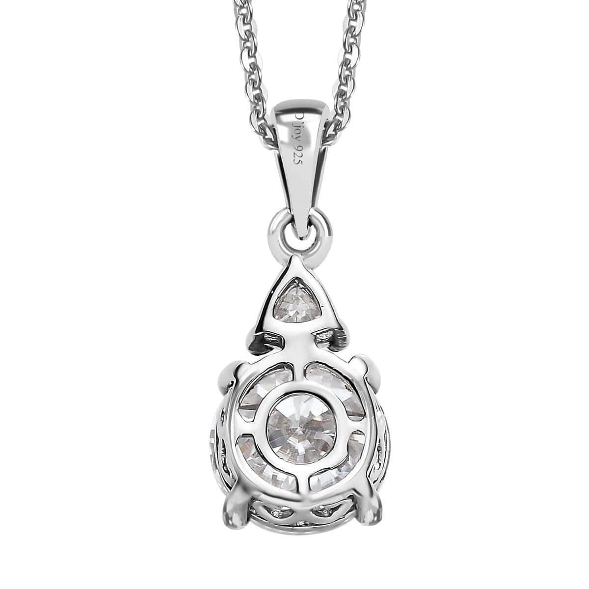 Moissanite Pendant Necklace 20 Inches in Platinum Over Sterling Silver 2.00 ctw (Del. in 5-7 Days) image number 4