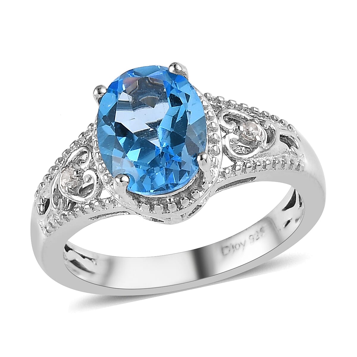 Marambaia Topaz, White Zircon Ring (Size 10.0) and Pendant Necklace (20 Inches) in Platinum Over Sterling Silver 4.25 ctw image number 2