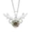 Green and White Moissanite Deer Antler Pendant Necklace 18 Inches in Rhodium Over Sterling Silver 1.15 ctw