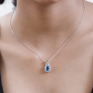 Marambaia Topaz and Multi Gemstone Pendant Necklace 20 Inches in Vermeil Yellow Gold and Platinum Over Sterling Silver 2.85 ctw