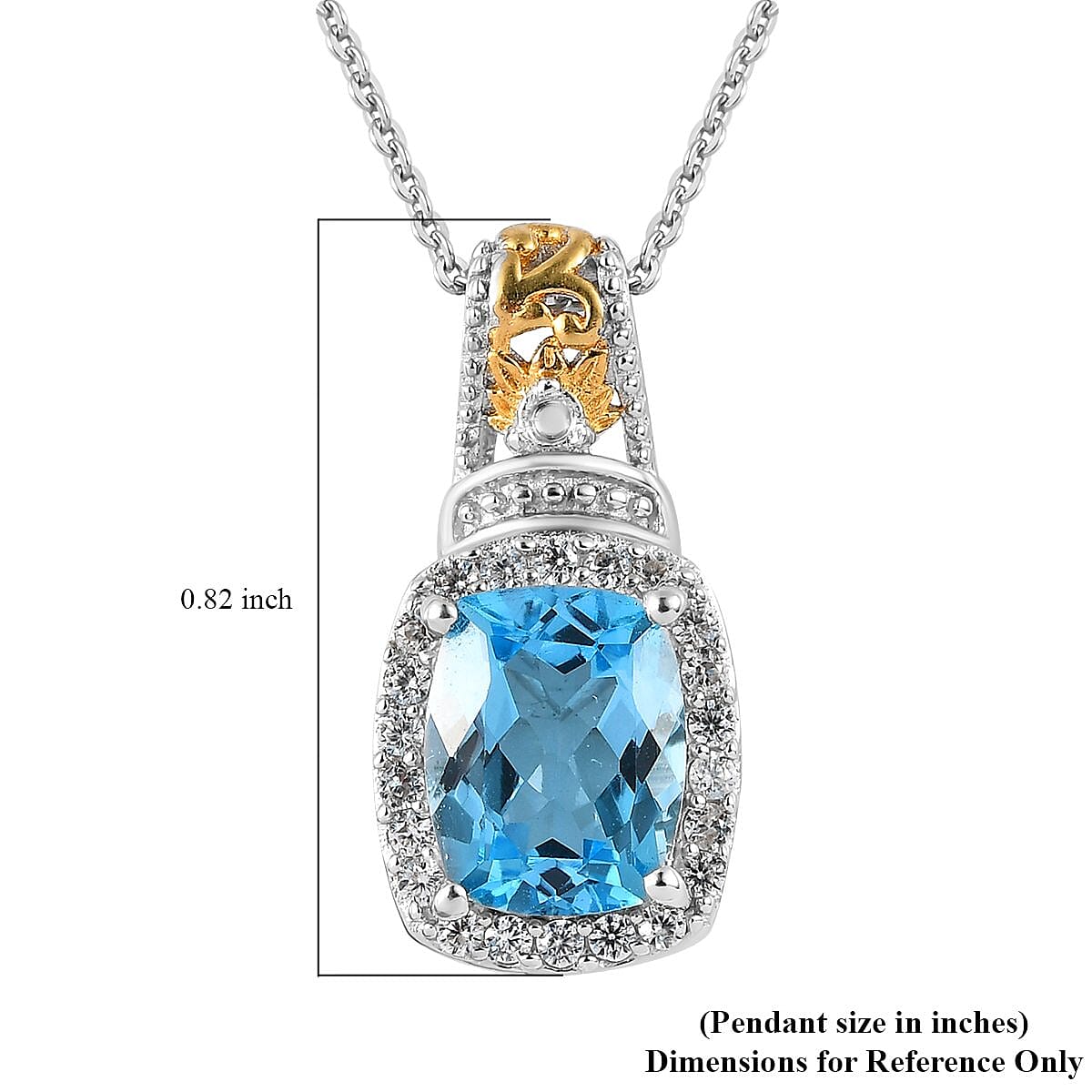 Marambaia Topaz and Multi Gemstone Pendant Necklace 20 Inches in Vermeil Yellow Gold and Platinum Over Sterling Silver 2.85 ctw