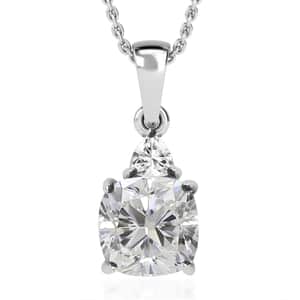 Moissanite 2.50 ctw Pendant Necklace,  20 Inch Pendant Necklace, Platinum Over Sterling Silver Pendant Necklace, Moissanite Jewelry, Gift For Her