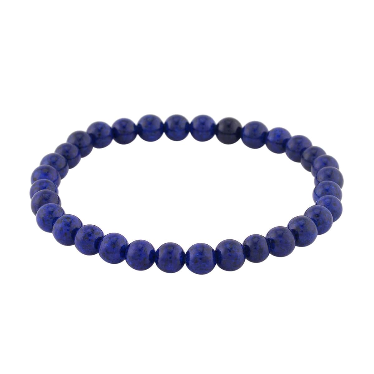 Lapis Lazuli Men's Beaded Stretch Bracelet with Lion Embossed Ring (Size 9.0) in ION Plated YG Stainless Steel 65.00 ctw | Tarnish-Free, Waterproof, Sweat Proof Jewelry image number 6